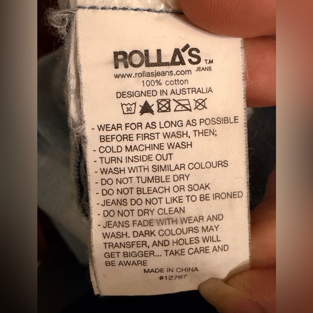 ROLLA'S Vintage Blue Wide Leg Jeans Sz 25 - Picture 9 of 13